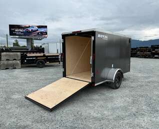 Thumbnail Photo of 2026 Royal Cargo 5x10 Cargo Enclosed Trailer V Nose Ramp Door Charcoal Grey