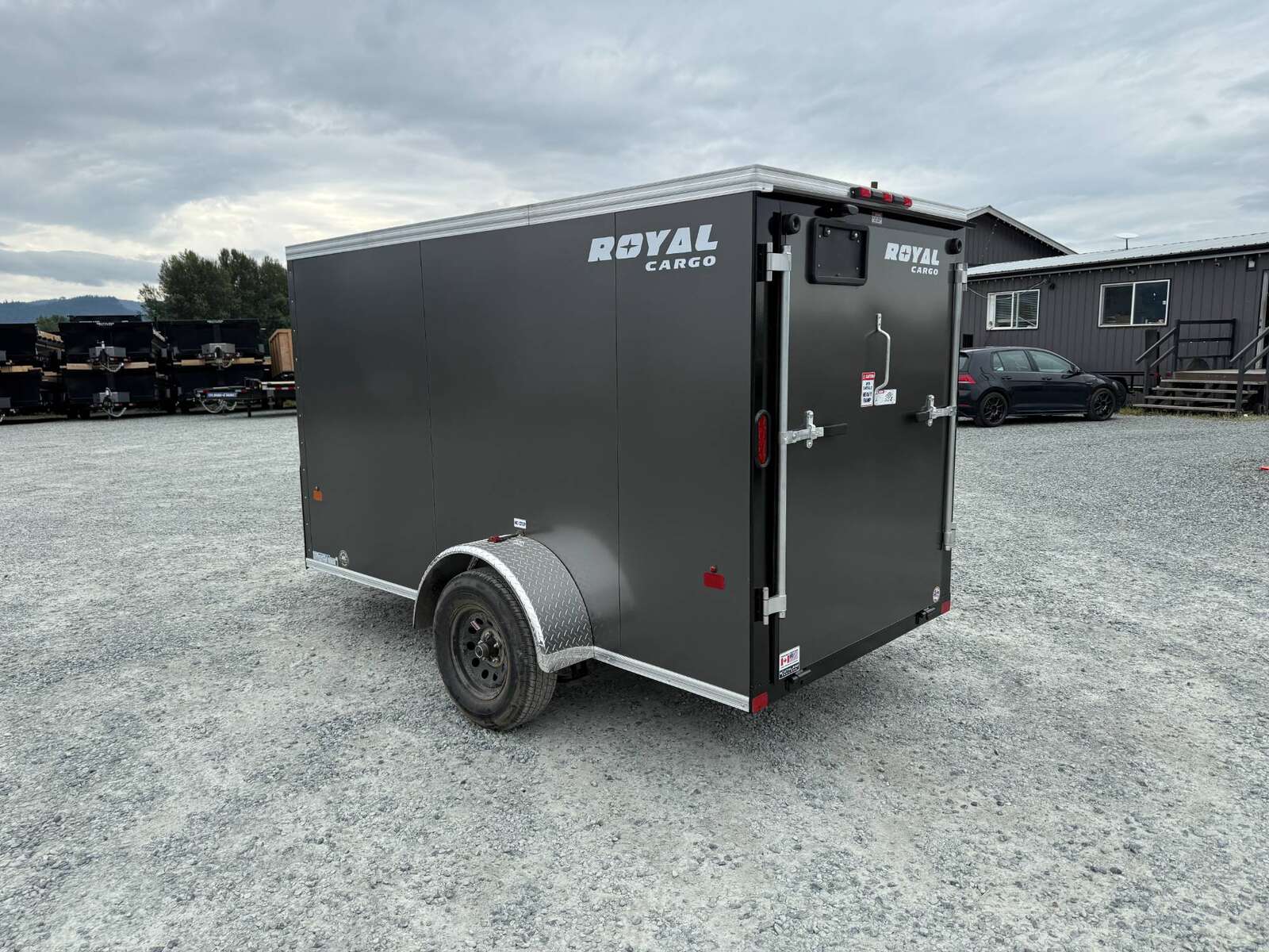 Photo of 2026 Royal Cargo 5x10 Cargo Enclosed Trailer V Nose Ramp Door Charcoal Grey