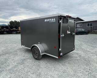 Thumbnail Photo of 2026 Royal Cargo 5x10 Cargo Enclosed Trailer V Nose Ramp Door Charcoal Grey