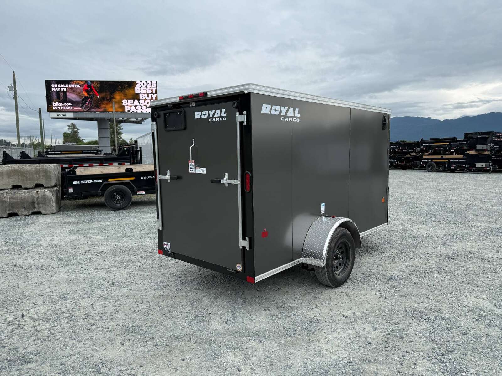 Photo of 2026 Royal Cargo 5x10 Cargo Enclosed Trailer V Nose Ramp Door Charcoal Grey