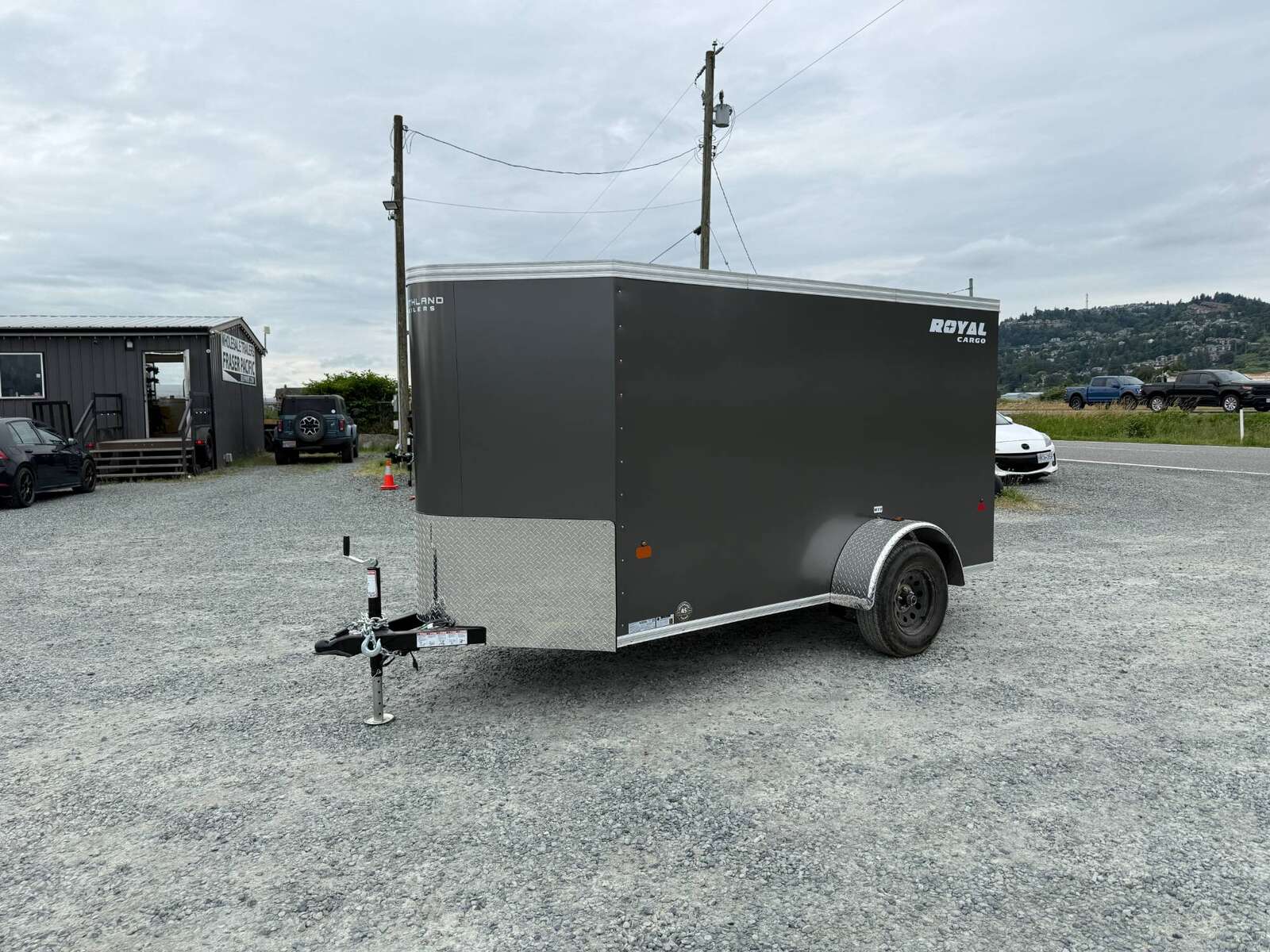 Photo of 2026 Royal Cargo 5x10 Cargo Enclosed Trailer V Nose Ramp Door Charcoal Grey