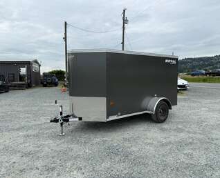 Thumbnail Photo of 2026 Royal Cargo 5x10 Cargo Enclosed Trailer V Nose Ramp Door Charcoal Grey