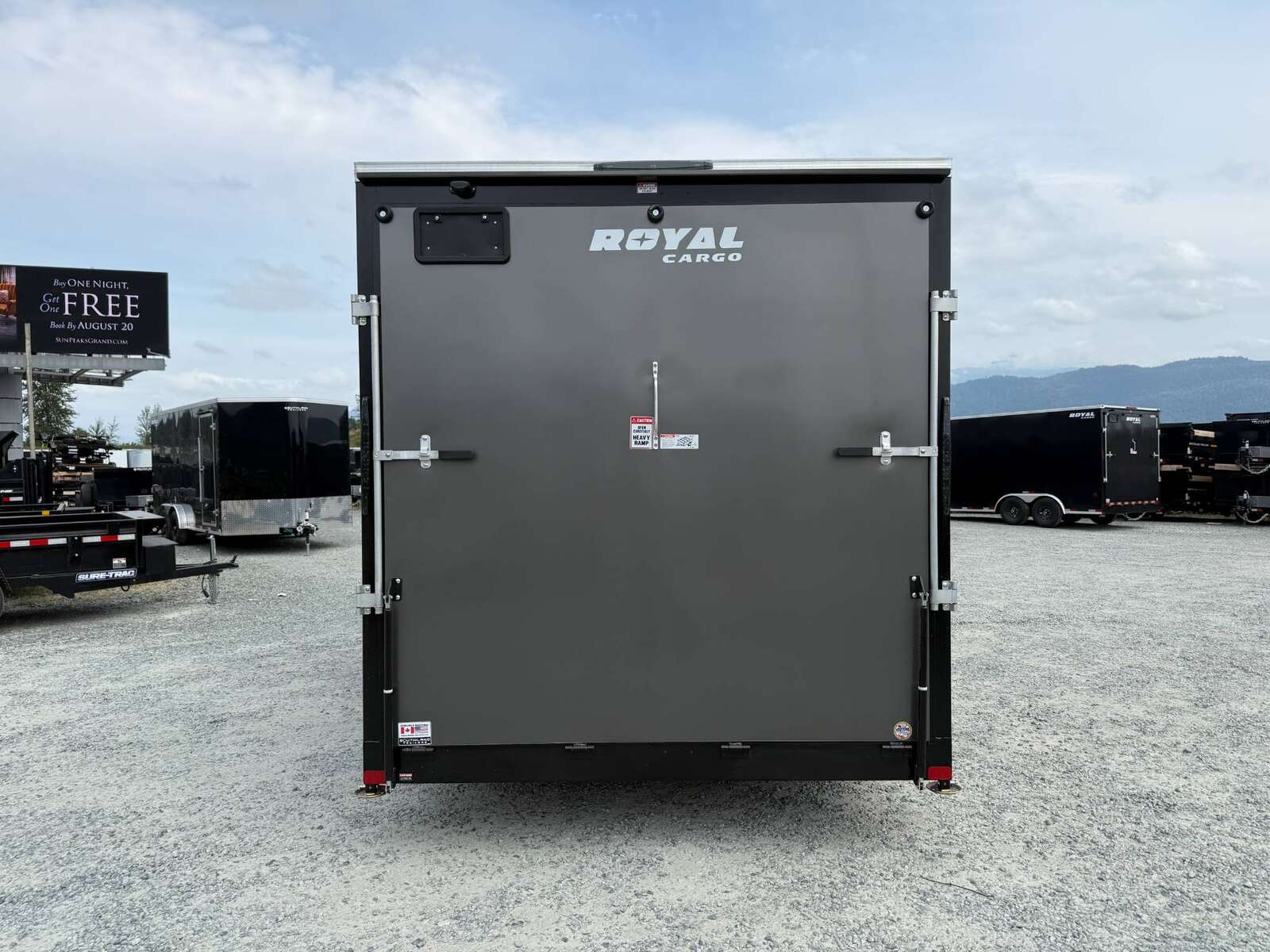 Photo of 2026 Royal 7.5X16 V-NOSE RAMP DOOR EXTRA HEIGHT Cargo / Enclosed Trailer Charcoal Grey 7700lb GVW (GSR)