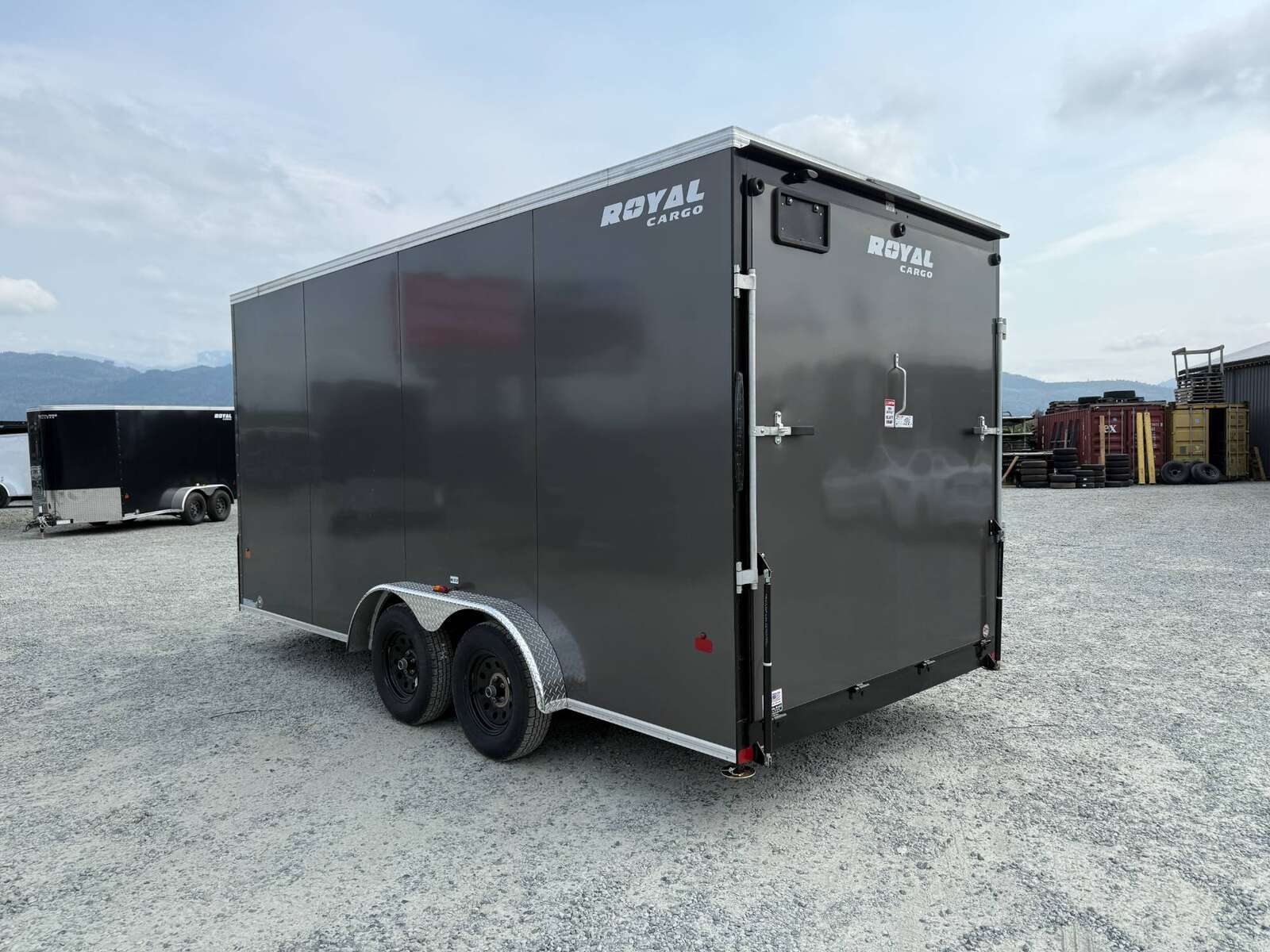 Photo of 2026 Royal 7.5X16 V-NOSE RAMP DOOR EXTRA HEIGHT Cargo / Enclosed Trailer Charcoal Grey 7700lb GVW (GSR)