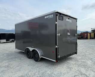 Thumbnail Photo of 2026 Royal 7.5X16 V-NOSE RAMP DOOR EXTRA HEIGHT Cargo / Enclosed Trailer Charcoal Grey 7700lb GVW (GSR)