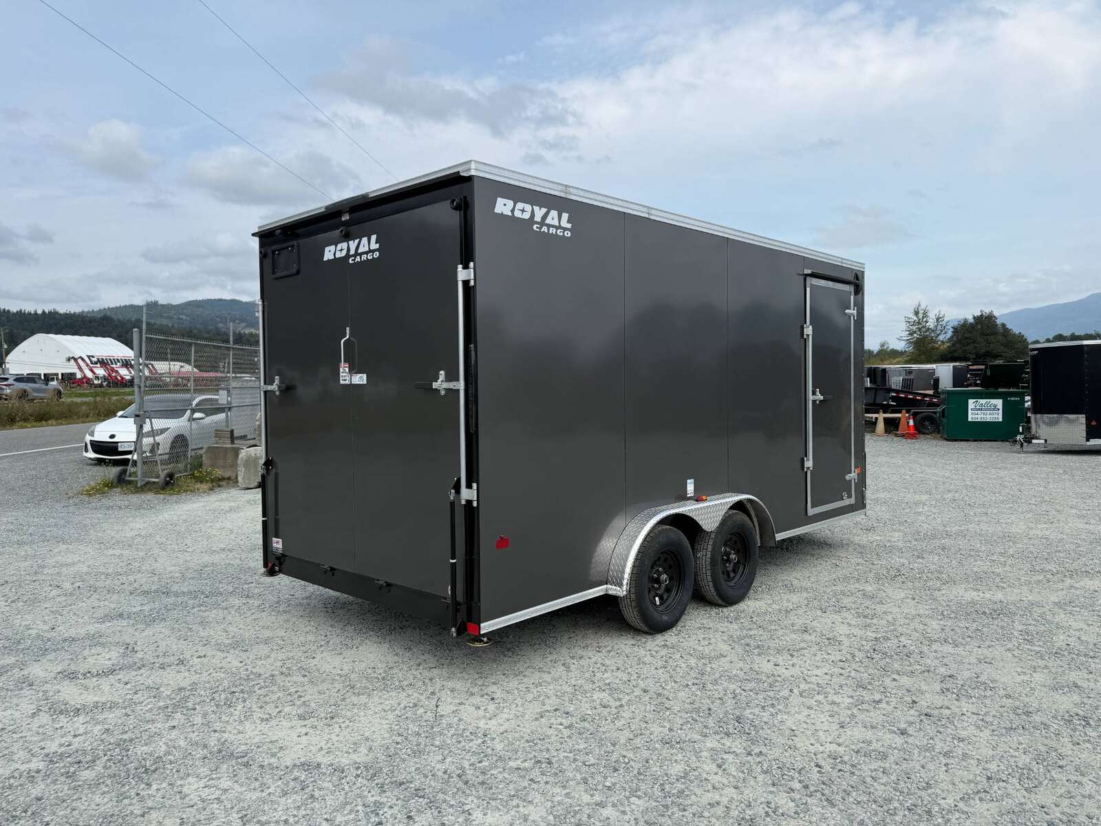 Photo of 2026 Royal 7.5X16 V-NOSE RAMP DOOR EXTRA HEIGHT Cargo / Enclosed Trailer Charcoal Grey 7700lb GVW (GSR)