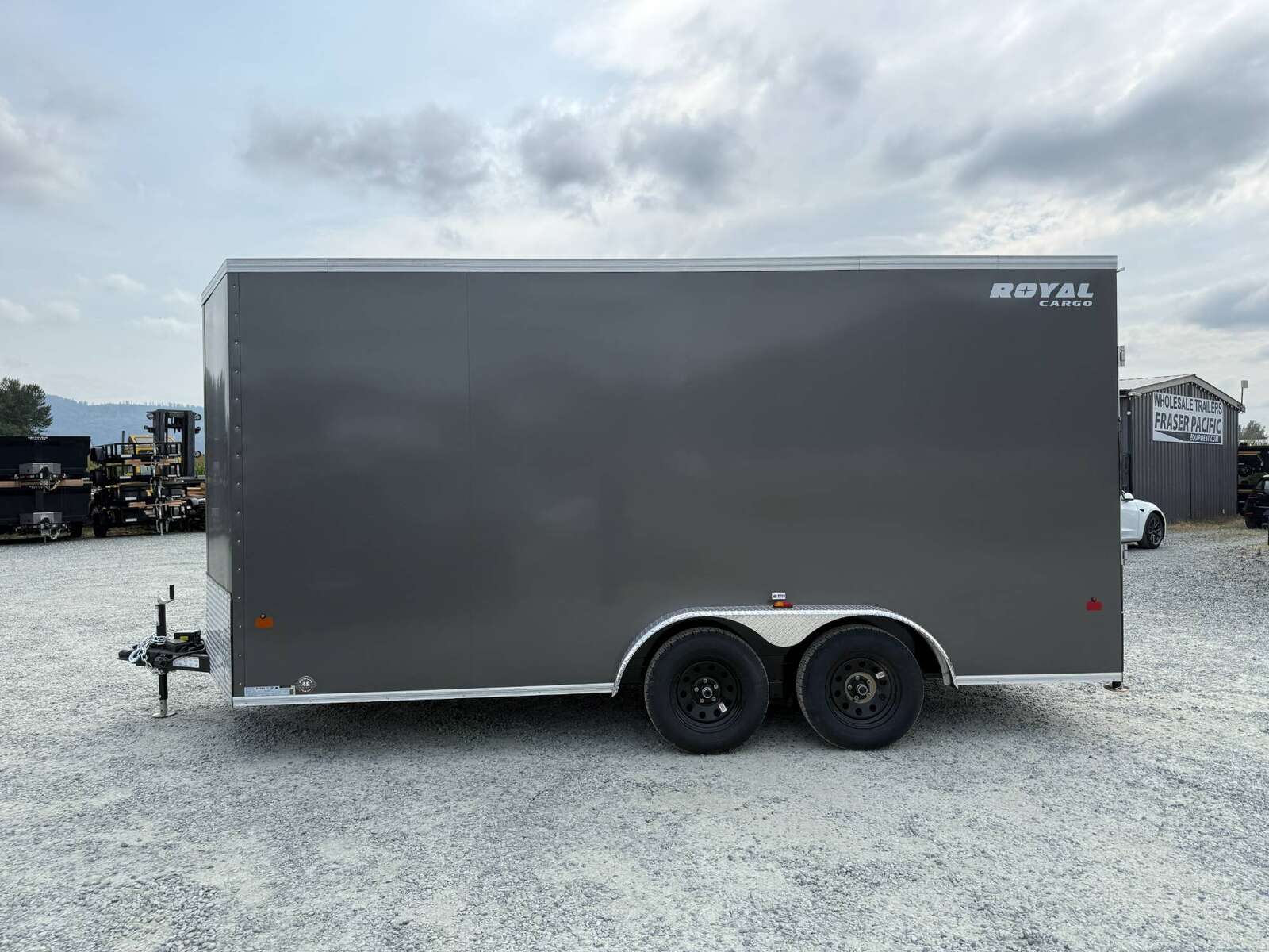 Photo of 2026 Royal 7.5X16 V-NOSE RAMP DOOR EXTRA HEIGHT Cargo / Enclosed Trailer Charcoal Grey 7700lb GVW (GSR)
