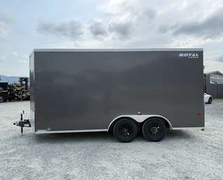 Thumbnail Photo of 2026 Royal 7.5X16 V-NOSE RAMP DOOR EXTRA HEIGHT Cargo / Enclosed Trailer Charcoal Grey 7700lb GVW (GSR)