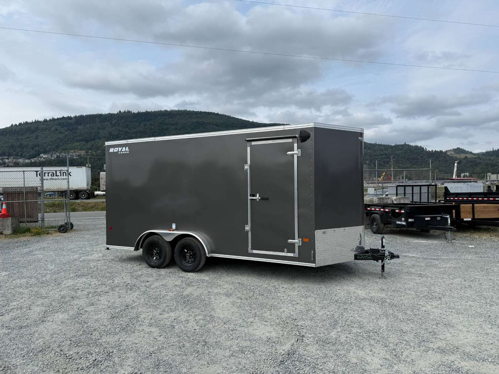 Photo of 2026 Royal 7.5X16 V-NOSE RAMP DOOR EXTRA HEIGHT Cargo / Enclosed Trailer Charcoal Grey 7700lb GVW (GSR)