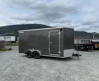 Thumbnail Photo of 2026 Royal 7.5X16 V-NOSE RAMP DOOR EXTRA HEIGHT Cargo / Enclosed Trailer Charcoal Grey 7700lb GVW (GSR)
