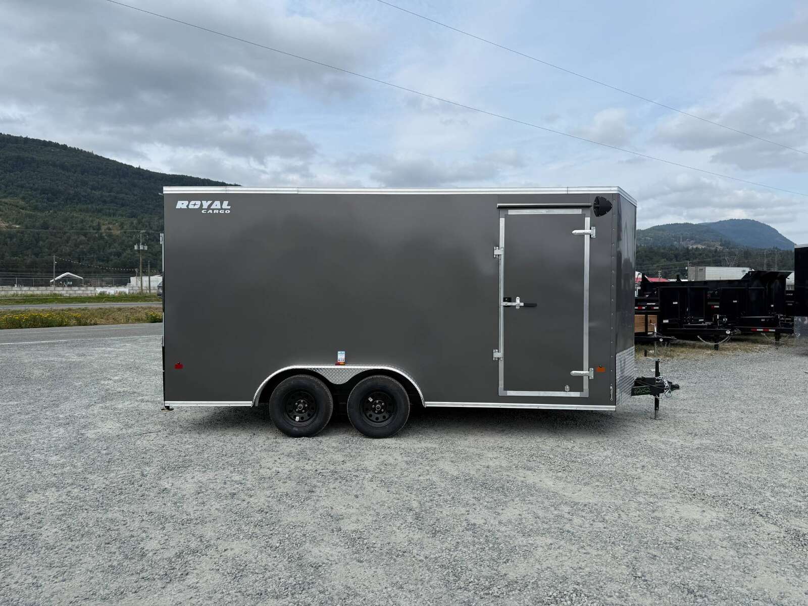 Photo of 2026 Royal 7.5X16 V-NOSE RAMP DOOR EXTRA HEIGHT Cargo / Enclosed Trailer Charcoal Grey 7700lb GVW (GSR)