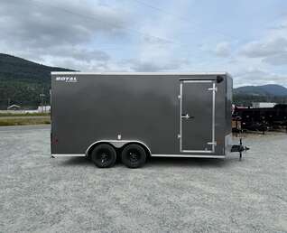 Thumbnail Photo of 2026 Royal 7.5X16 V-NOSE RAMP DOOR EXTRA HEIGHT Cargo / Enclosed Trailer Charcoal Grey 7700lb GVW (GSR)