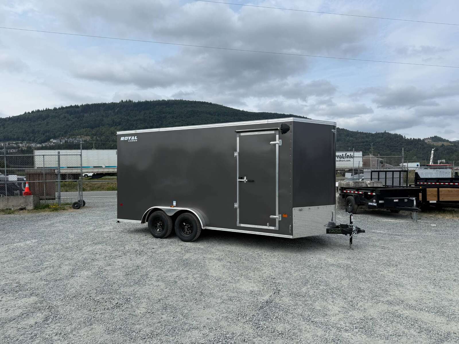 Photo of 2026 Royal 7.5X16 V-NOSE RAMP DOOR EXTRA HEIGHT Cargo / Enclosed Trailer Charcoal Grey 7700lb GVW (GSR)