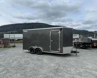 Thumbnail Photo of 2026 Royal 7.5X16 V-NOSE RAMP DOOR EXTRA HEIGHT Cargo / Enclosed Trailer Charcoal Grey 7700lb GVW (GSR)
