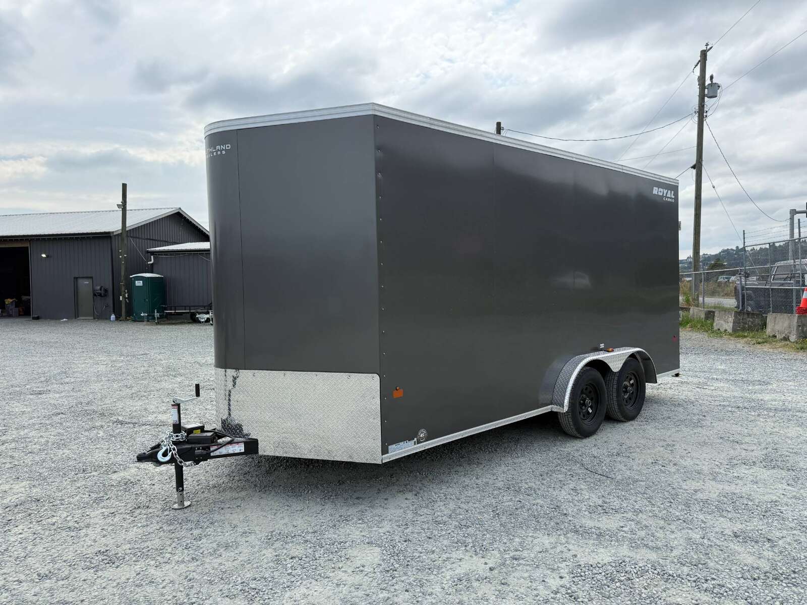 Photo of 2026 Royal 7.5X16 V-NOSE RAMP DOOR EXTRA HEIGHT Cargo / Enclosed Trailer Charcoal Grey 7700lb GVW (GSR)
