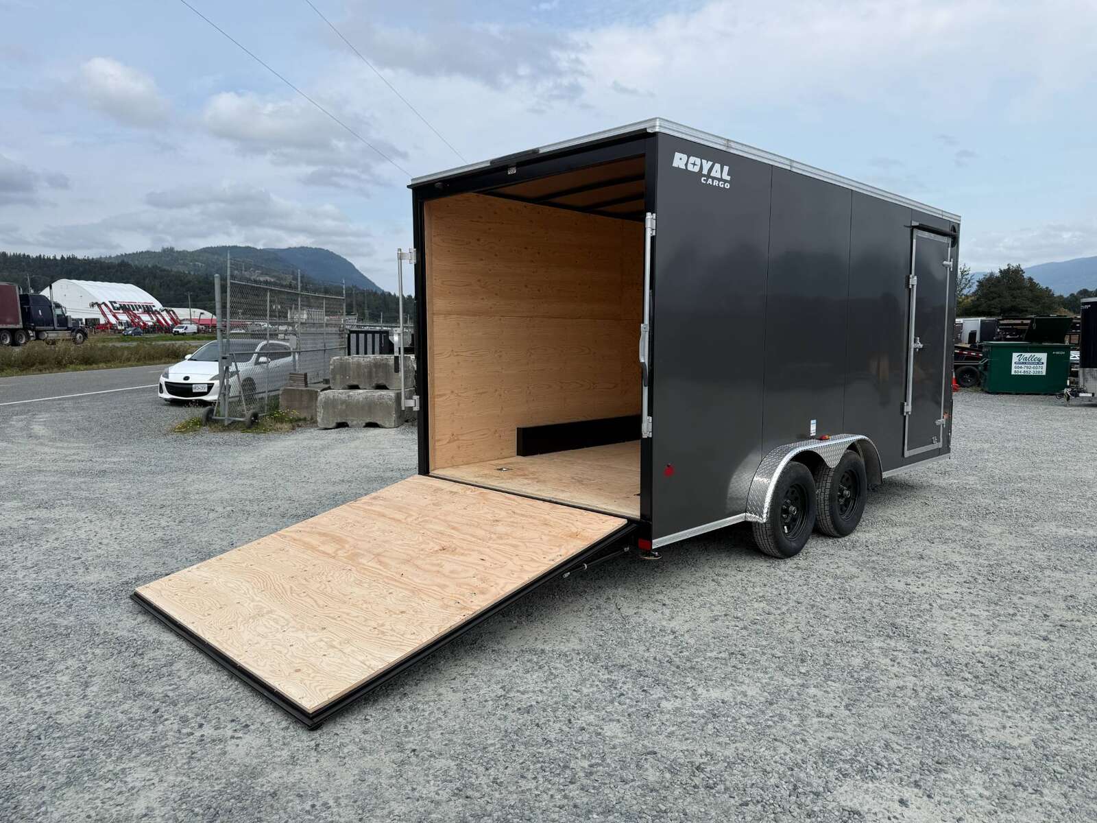Photo of 2026 Royal 7.5X16 V-NOSE RAMP DOOR EXTRA HEIGHT Cargo / Enclosed Trailer Charcoal Grey 7700lb GVW (GSR)