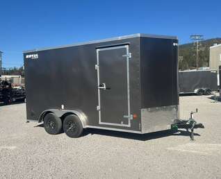 Thumbnail Photo of 2026 Royal 7.5X14 V-NOSE RAMP DOOR EXTRA HEIGHT Cargo / Enclosed Trailer Charcoal Grey 7700lb GVW (GSR)