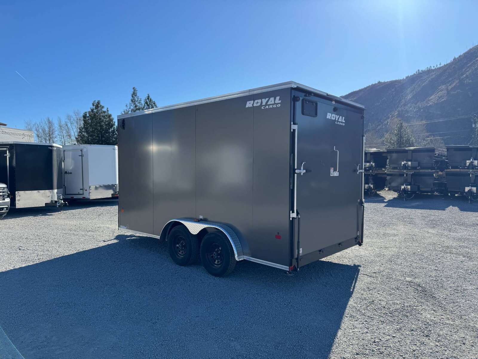 Photo of 2026 Royal 7.5X14 V-NOSE RAMP DOOR EXTRA HEIGHT Cargo / Enclosed Trailer Charcoal Grey 7700lb GVW (GSR)