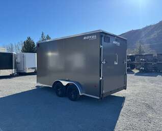 Thumbnail Photo of 2026 Royal 7.5X14 V-NOSE RAMP DOOR EXTRA HEIGHT Cargo / Enclosed Trailer Charcoal Grey 7700lb GVW (GSR)