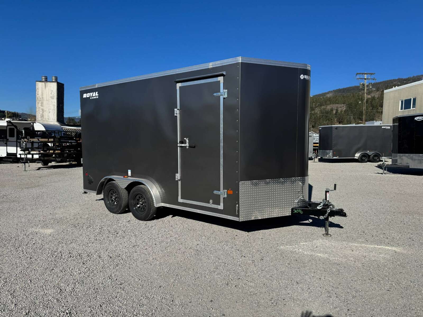 Photo of 2026 Royal 7.5X14 V-NOSE RAMP DOOR EXTRA HEIGHT Cargo / Enclosed Trailer Charcoal Grey 7700lb GVW (GSR)