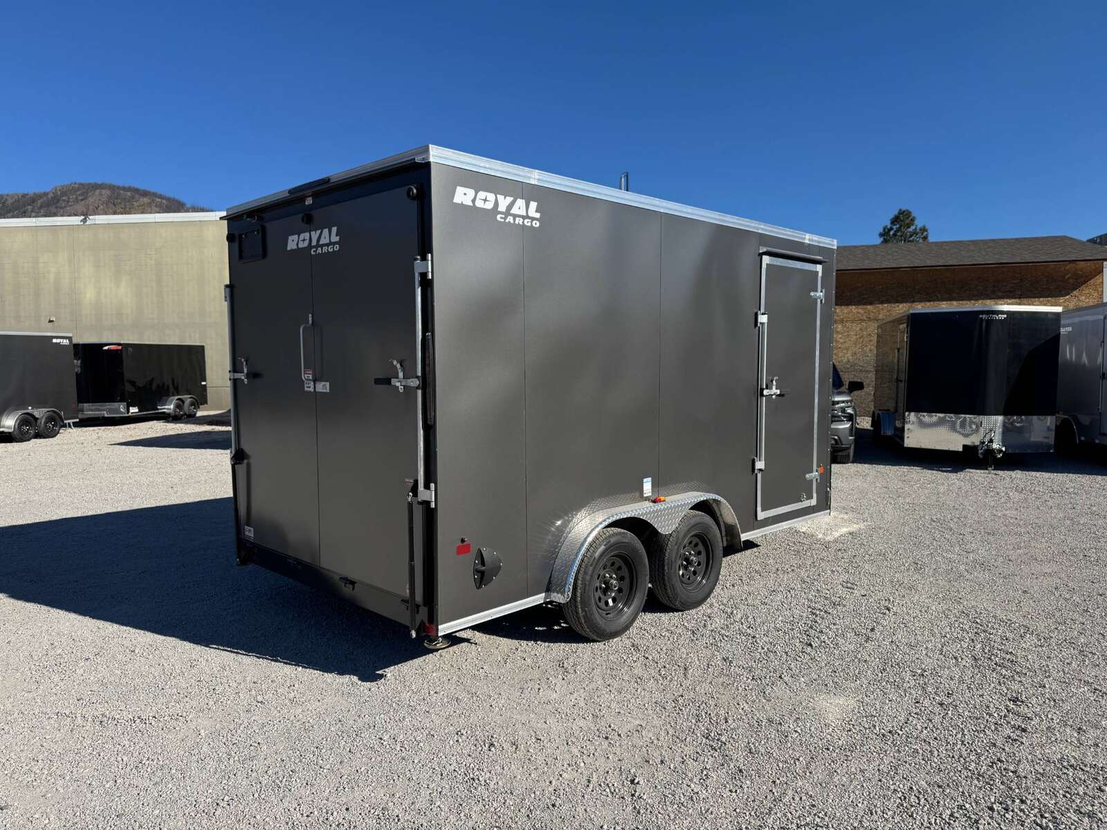 Photo of 2026 Royal 7.5X14 V-NOSE RAMP DOOR EXTRA HEIGHT Cargo / Enclosed Trailer Charcoal Grey 7700lb GVW (GSR)