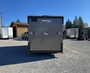 Thumbnail Photo of 2026 Royal 7.5X14 V-NOSE RAMP DOOR EXTRA HEIGHT Cargo / Enclosed Trailer Charcoal Grey 7700lb GVW (GSR)