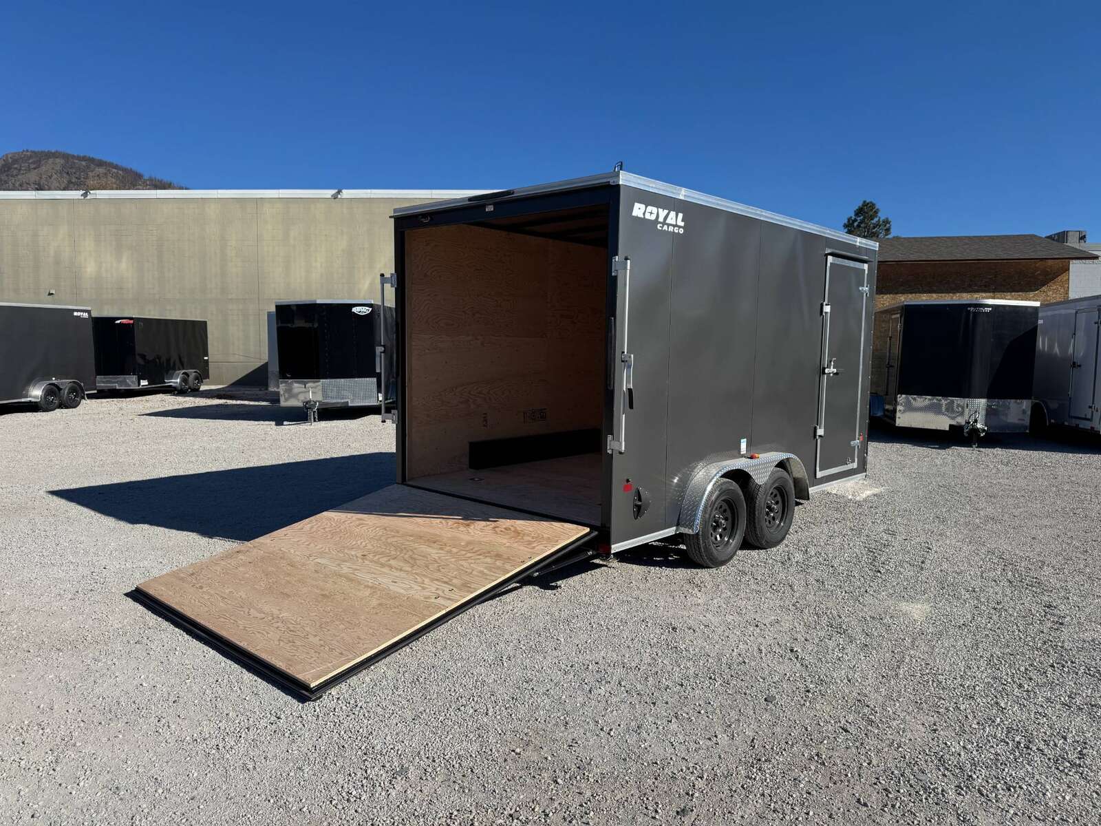 Photo of 2026 Royal 7.5X14 V-NOSE RAMP DOOR EXTRA HEIGHT Cargo / Enclosed Trailer Charcoal Grey 7700lb GVW (GSR)