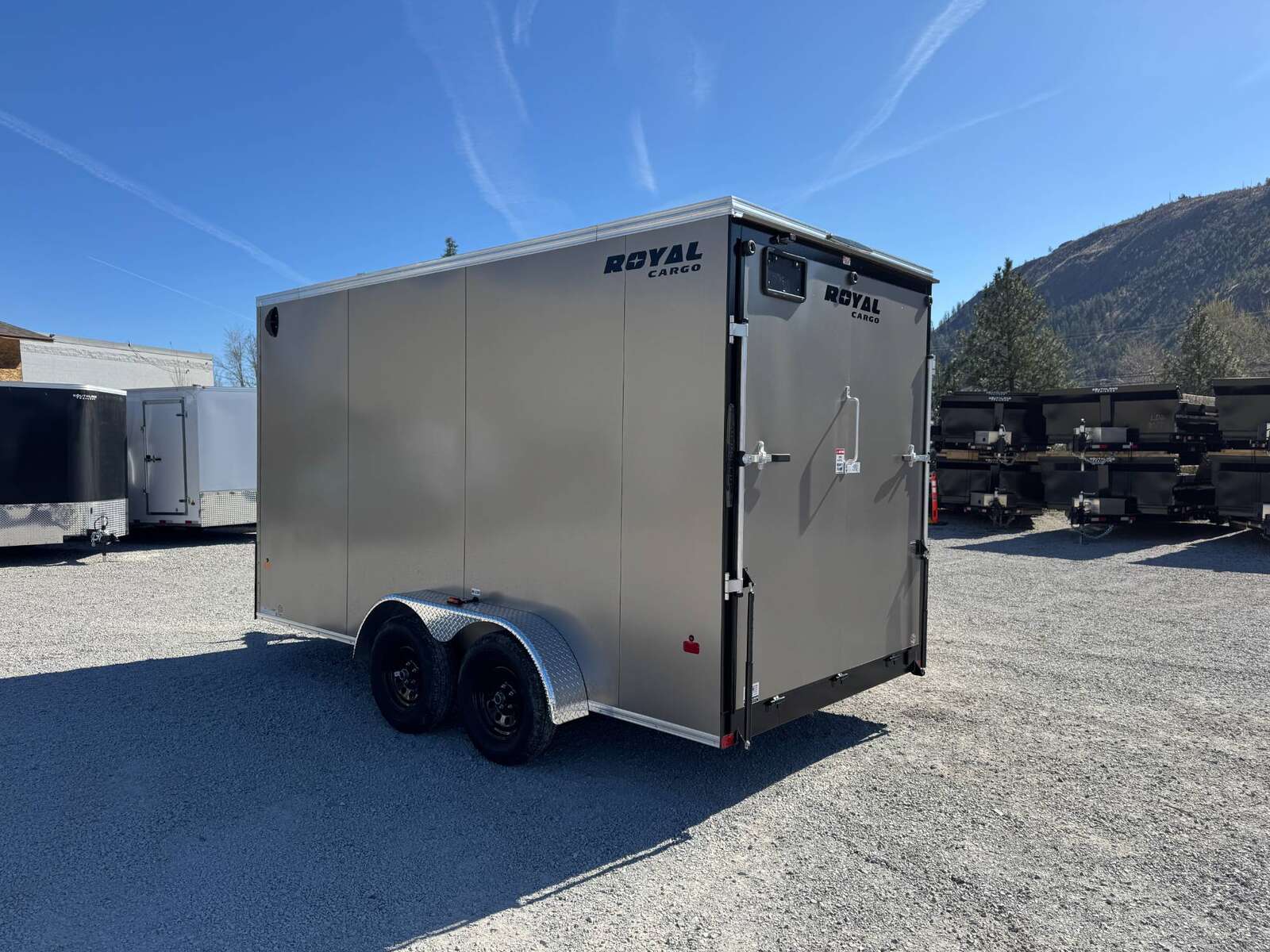 Photo of 2026 Royal Cargo 7X14 V Nose 7700LB GVW RAMP DOOR Pewter Enclosed Cargo Trailer Extra Tall (GSR)