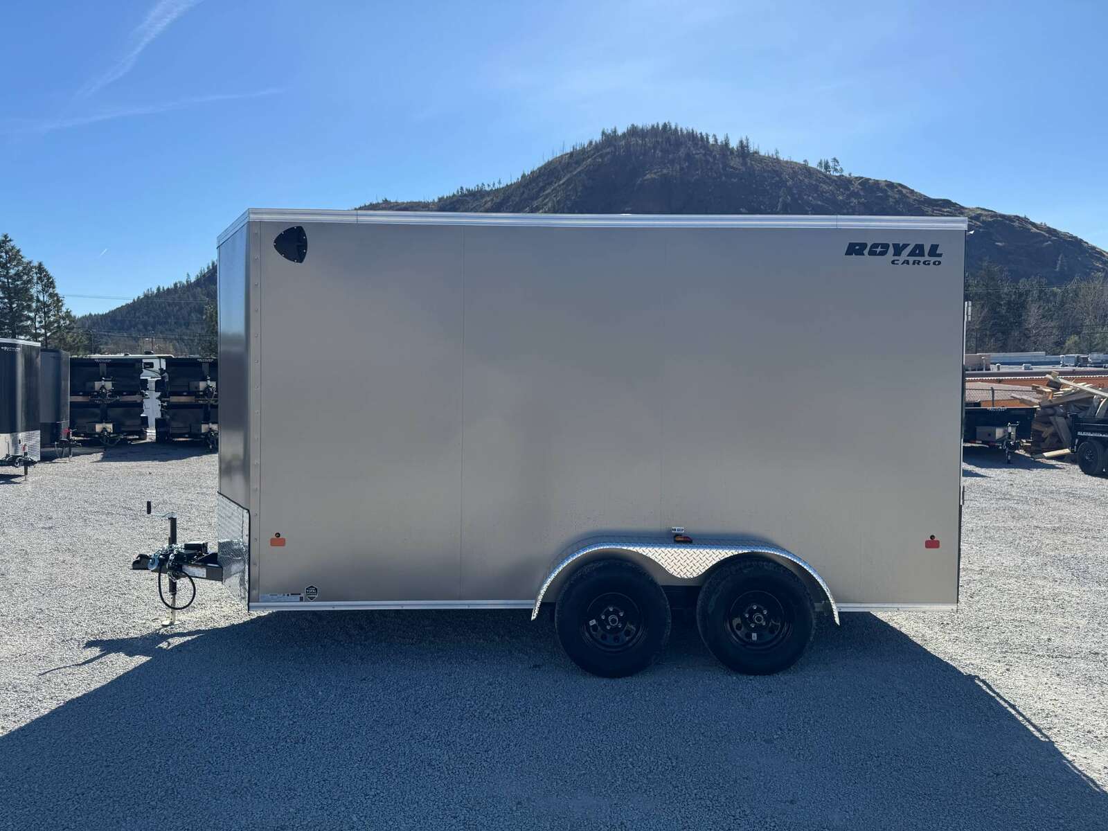 Photo of 2026 Royal Cargo 7X14 V Nose 7700LB GVW RAMP DOOR Pewter Enclosed Cargo Trailer Extra Tall (GSR)