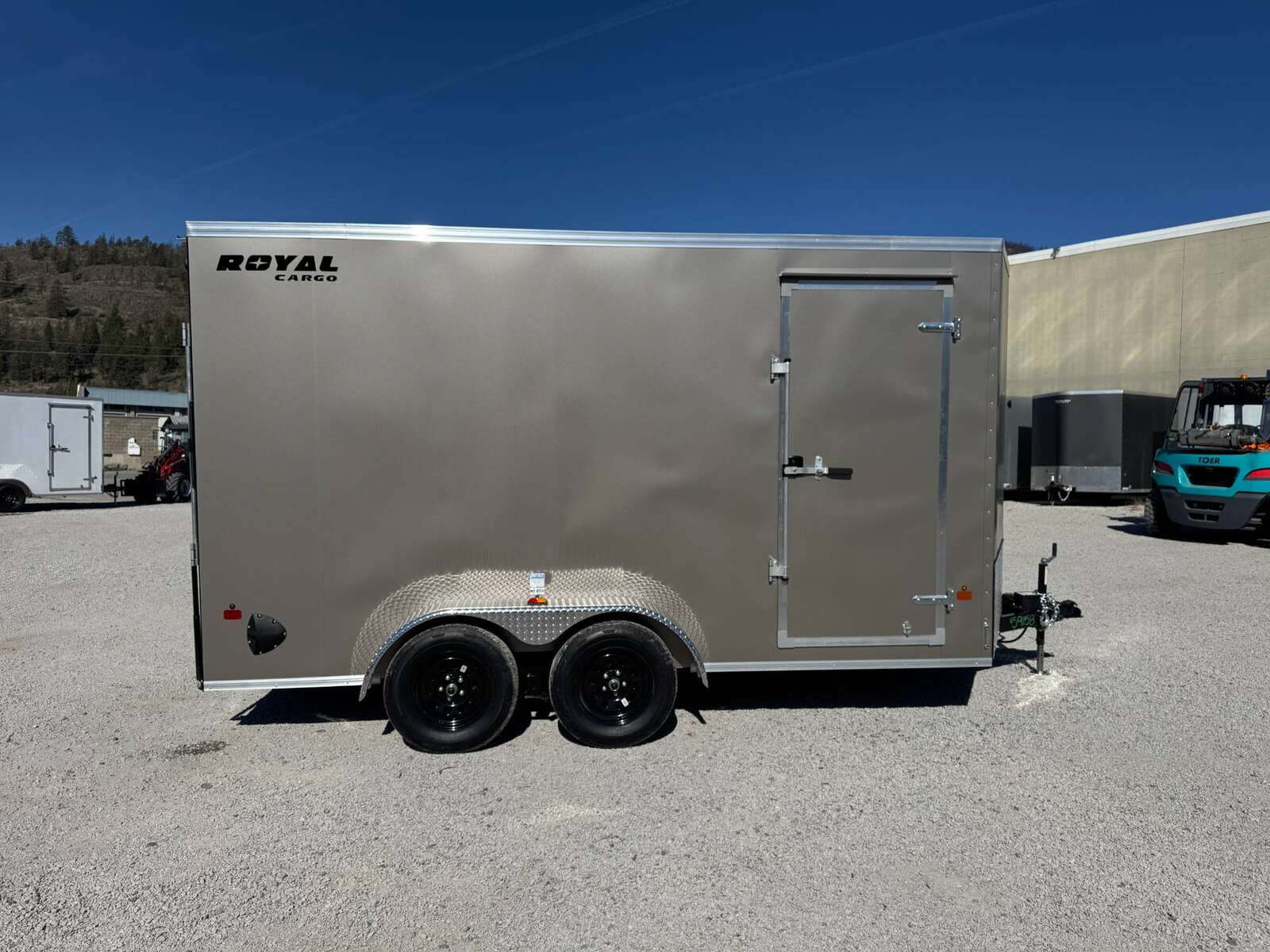 Photo of 2026 Royal Cargo 7X14 V Nose 7700LB GVW RAMP DOOR Pewter Enclosed Cargo Trailer Extra Tall (GSR)