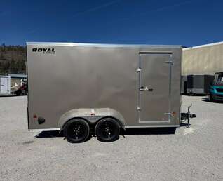 Thumbnail Photo of 2026 Royal Cargo 7X14 V Nose 7700LB GVW RAMP DOOR Pewter Enclosed Cargo Trailer Extra Tall (GSR)