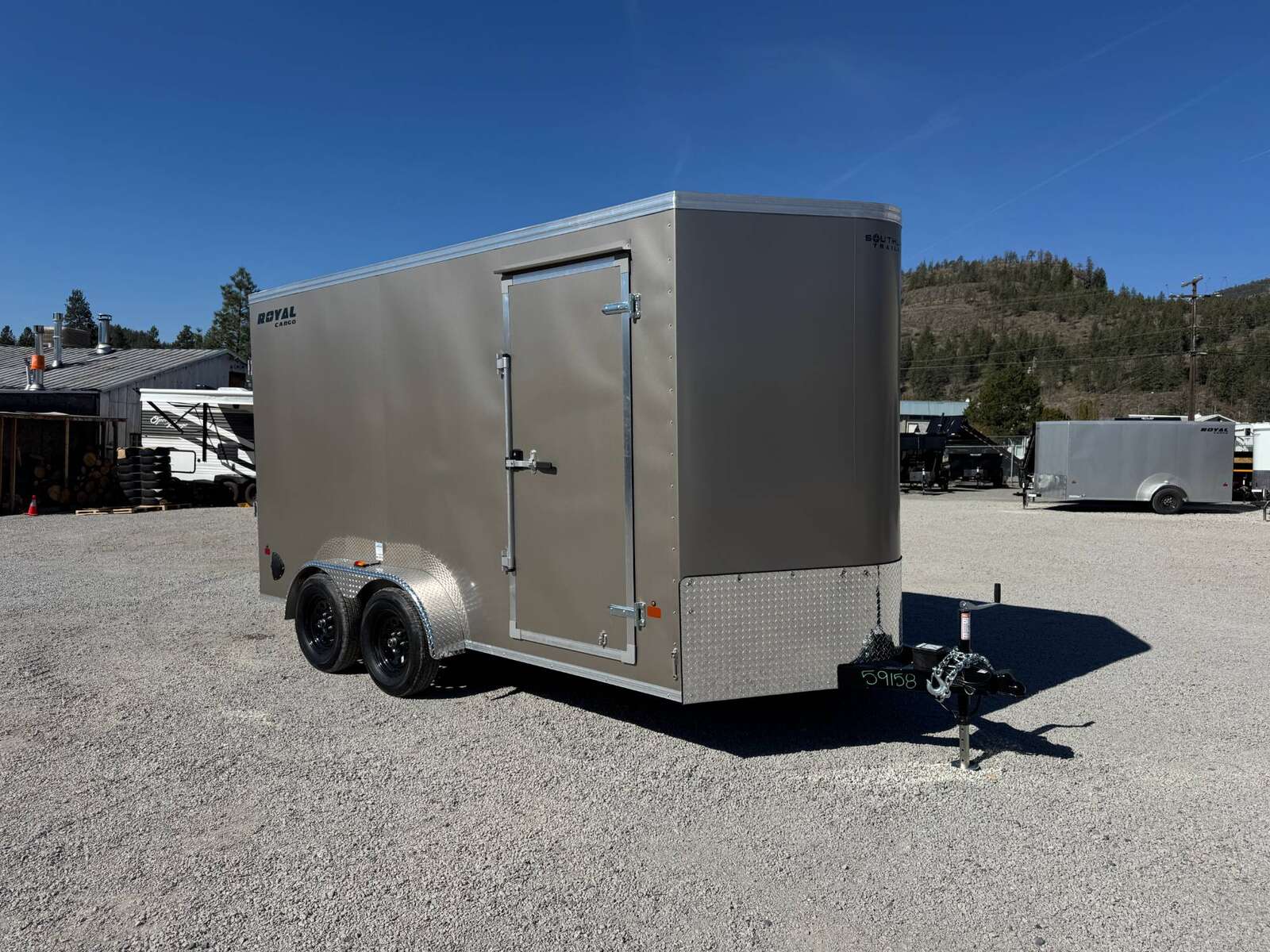 Photo of 2026 Royal Cargo 7X14 V Nose 7700LB GVW RAMP DOOR Pewter Enclosed Cargo Trailer Extra Tall (GSR)