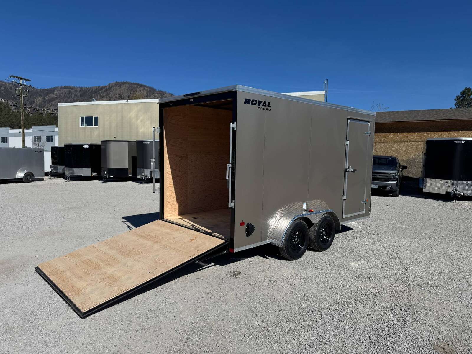 Photo of 2026 Royal Cargo 7X14 V Nose 7700LB GVW RAMP DOOR Pewter Enclosed Cargo Trailer Extra Tall (GSR)