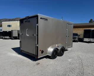 Thumbnail Photo of 2026 Royal Cargo 7X14 V Nose 7700LB GVW RAMP DOOR Pewter Enclosed Cargo Trailer Extra Tall (GSR)