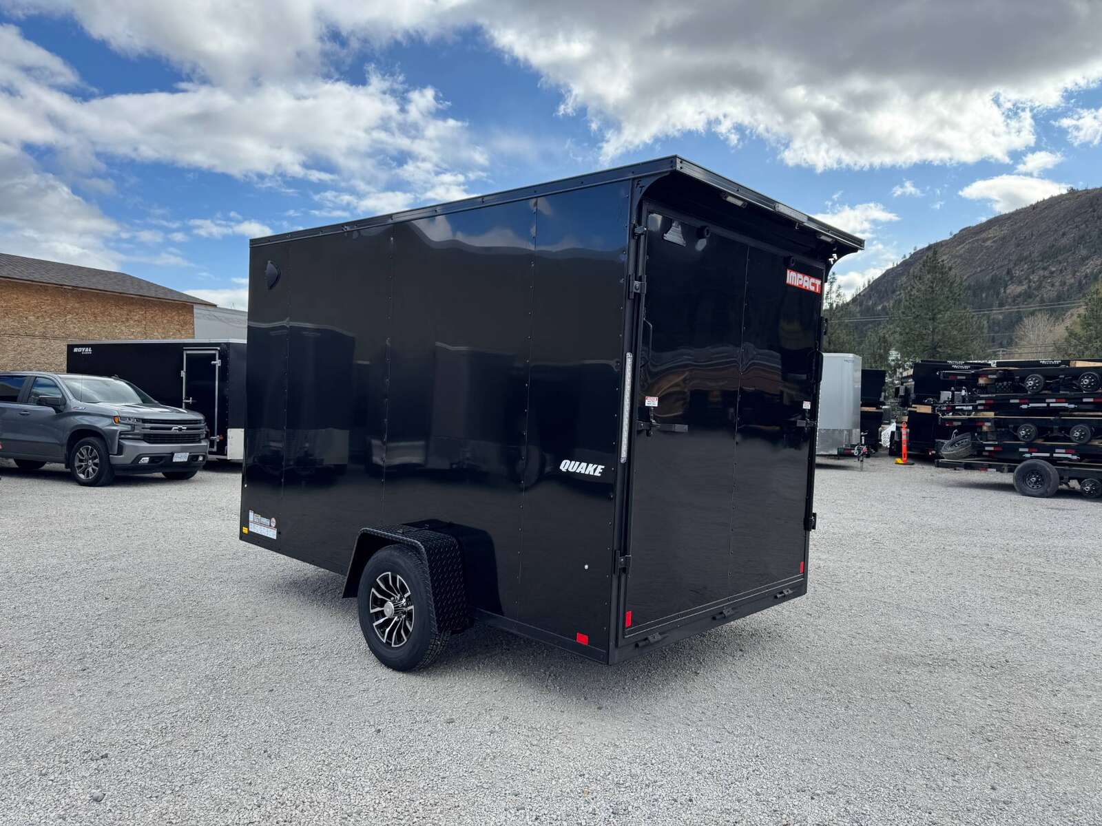 Photo of 2026 Impact Quake 7x12 V Nose Cargo / Enclosed Trailer 5000lb GVW w/ Ramp Door