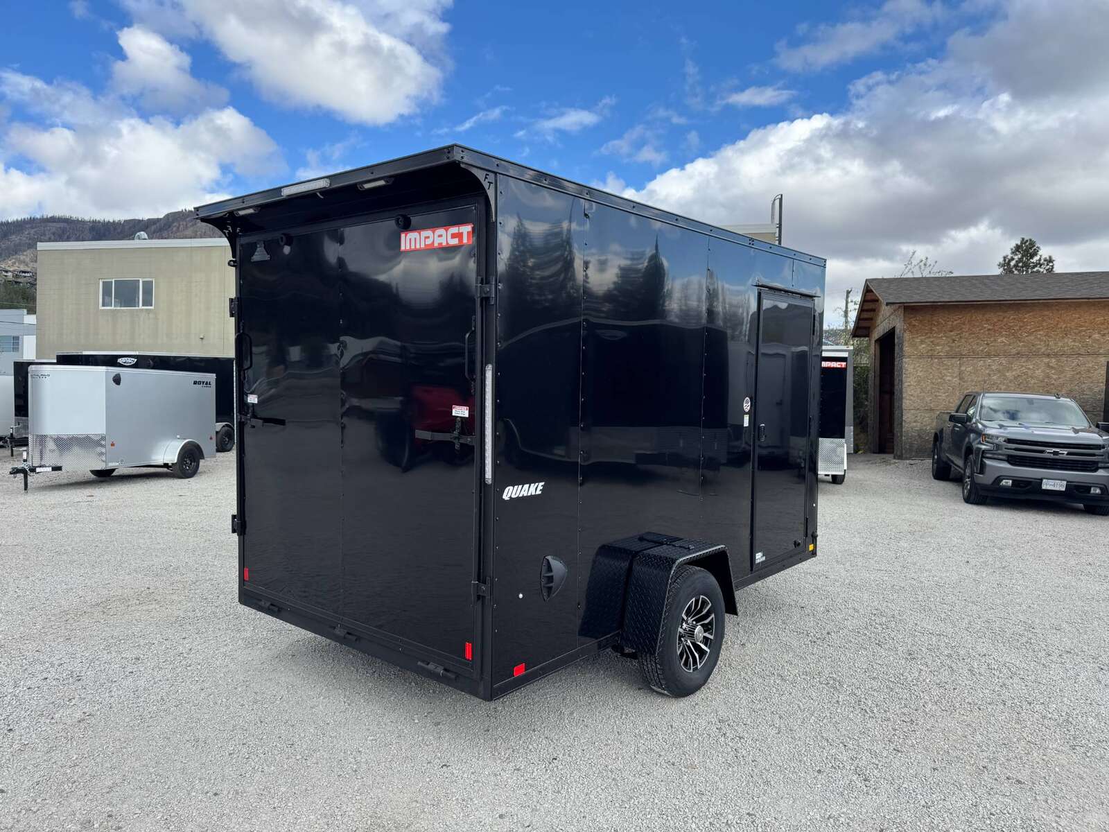 Photo of 2026 Impact Quake 7x12 V Nose Cargo / Enclosed Trailer 5000lb GVW w/ Ramp Door