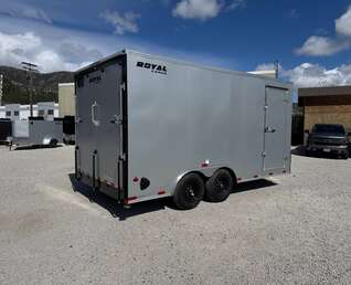 Thumbnail Photo of 2026 Royal Cargo 8.5X16 V NOSE Cargo / Enclosed Trailer SILVER RAMP DOOR EXTRA HEIGHT 11,400LB GVW (GSR)