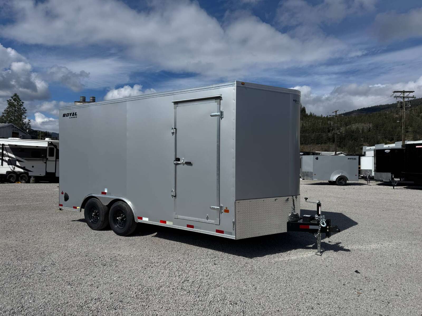Photo of 2026 Royal Cargo 8.5X16 V NOSE Cargo / Enclosed Trailer SILVER RAMP DOOR EXTRA HEIGHT 11,400LB GVW (GSR)