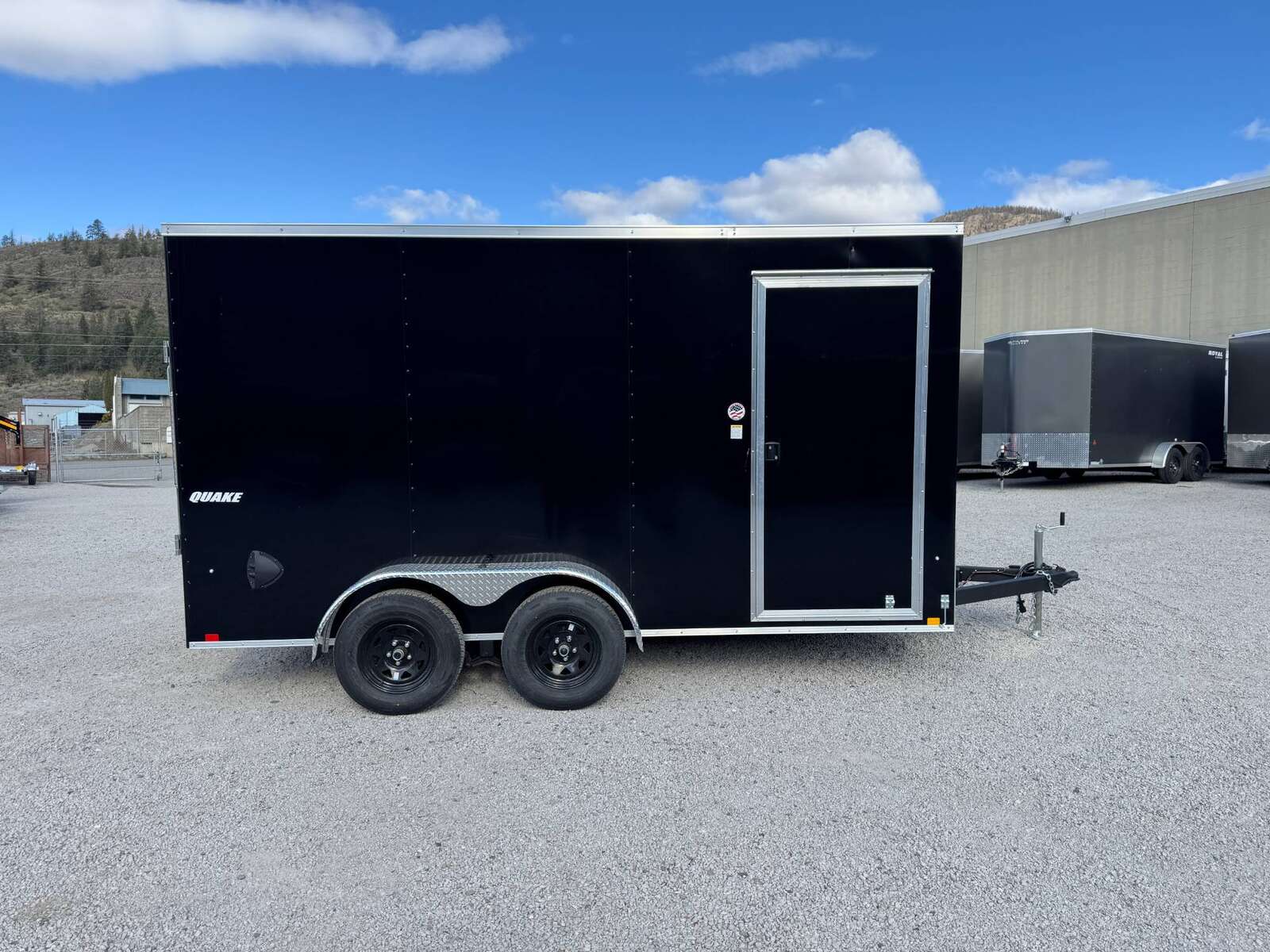 Photo of 2026 Impact 7x14 Quake V Nose Cargo Enclosed Trailer Ramp Door Extra Height Black 7000lb GVW