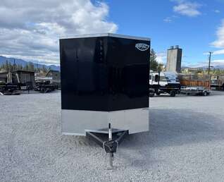 Thumbnail Photo of 2026 Impact 7x14 Quake V Nose Cargo Enclosed Trailer Ramp Door Extra Height Black 7000lb GVW