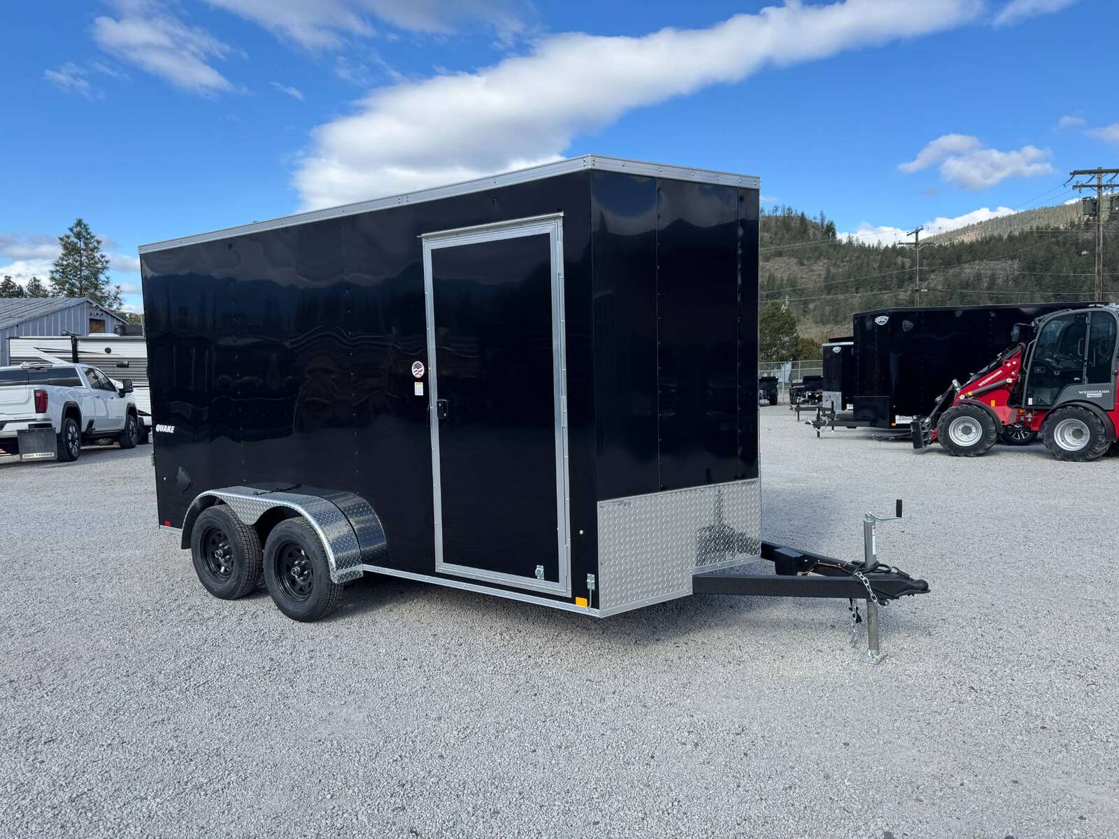 Photo of 2026 Impact 7x14 Quake V Nose Cargo Enclosed Trailer Ramp Door Extra Height Black 7000lb GVW
