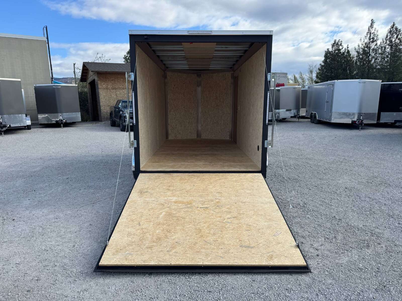 Photo of 2026 Impact 7x14 Quake V Nose Cargo Enclosed Trailer Ramp Door Extra Height Black 7000lb GVW