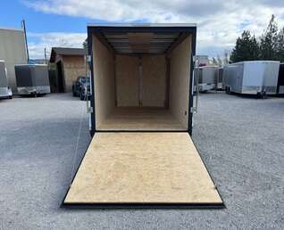 Thumbnail Photo of 2026 Impact 7x14 Quake V Nose Cargo Enclosed Trailer Ramp Door Extra Height Black 7000lb GVW