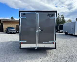 Thumbnail Photo of **Scratch Sale** 2026 Impact 7x14 Quake V Nose Cargo Enclosed Trailer Barn Doors Extra Height Charcoal Grey 7000lb GVW