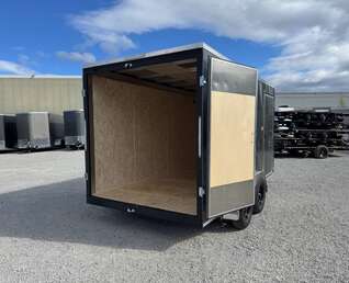 Thumbnail Photo of **Scratch Sale** 2026 Impact 7x14 Quake V Nose Cargo Enclosed Trailer Barn Doors Extra Height Charcoal Grey 7000lb GVW