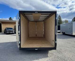 Thumbnail Photo of **Scratch Sale** 2026 Impact 7x14 Quake V Nose Cargo Enclosed Trailer Barn Doors Extra Height Charcoal Grey 7000lb GVW