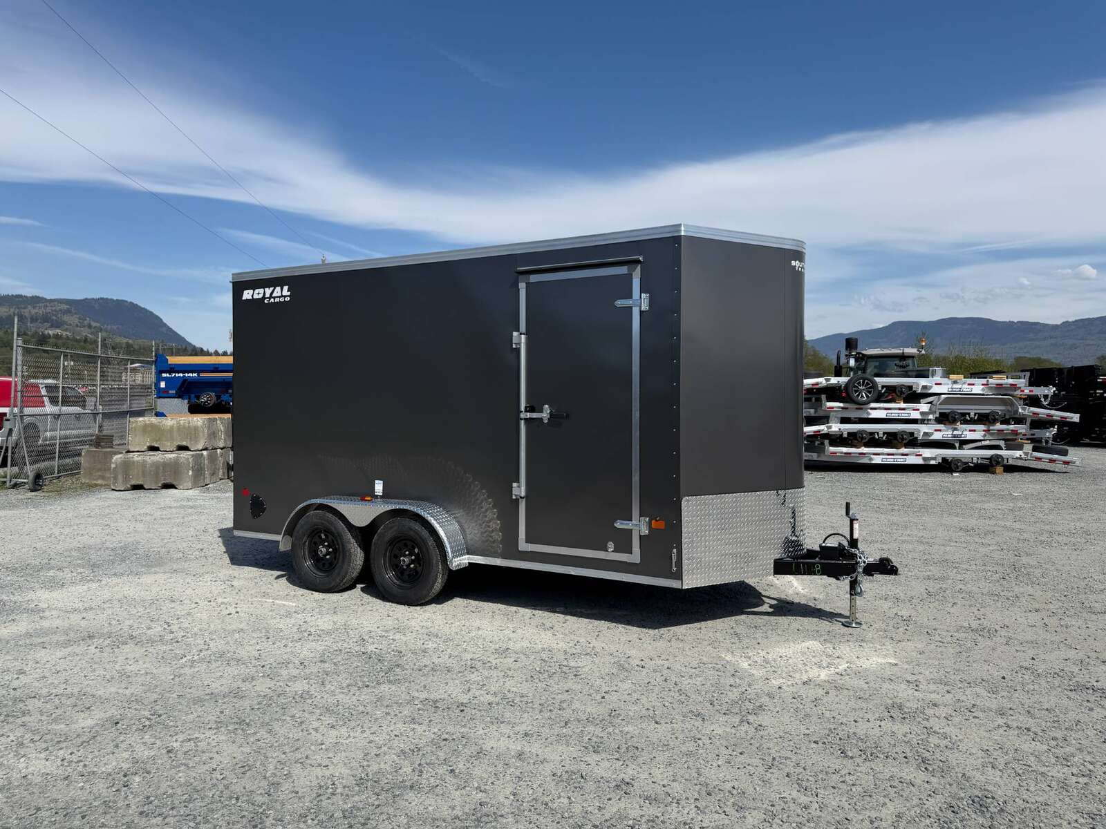 Photo of 2026 Royal Cargo 7X14 V Nose 7700LB GVW RAMP DOOR Charcoal Grey Enclosed Cargo Trailer Extra Tall (GSR)