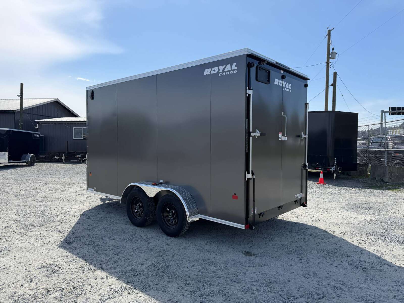 Photo of 2026 Royal Cargo 7X14 V Nose 7700LB GVW RAMP DOOR Charcoal Grey Enclosed Cargo Trailer Extra Tall (GSR)