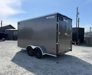 Thumbnail Photo of 2026 Royal Cargo 7X14 V Nose 7700LB GVW RAMP DOOR Charcoal Grey Enclosed Cargo Trailer Extra Tall (GSR)