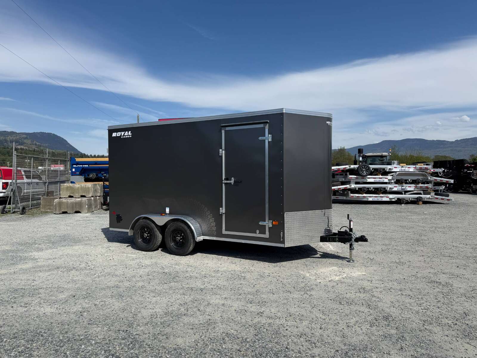 Photo of 2026 Royal Cargo 7X14 V Nose 7700LB GVW RAMP DOOR Charcoal Grey Enclosed Cargo Trailer Extra Tall (GSR)